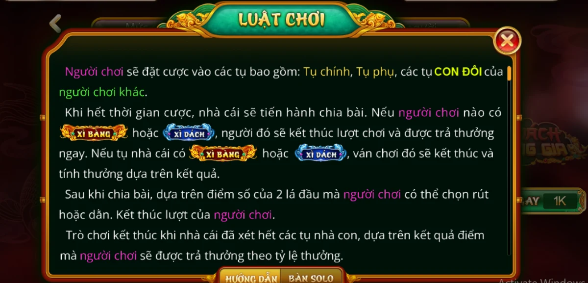 Các trường hợp đặc biệt trong game Xì Dách Sunwin live