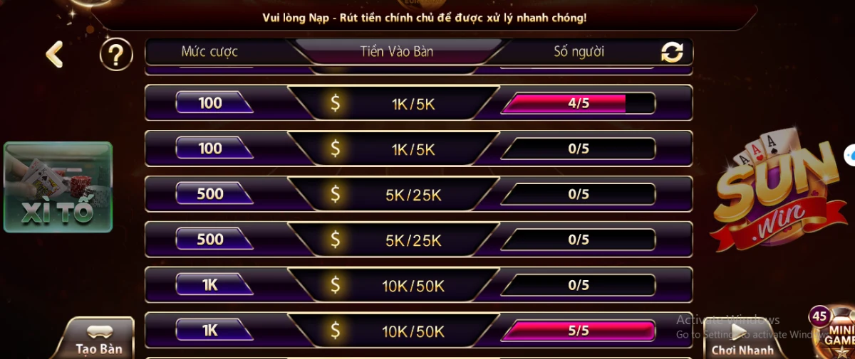 Lưu ý khi chơi tựa game